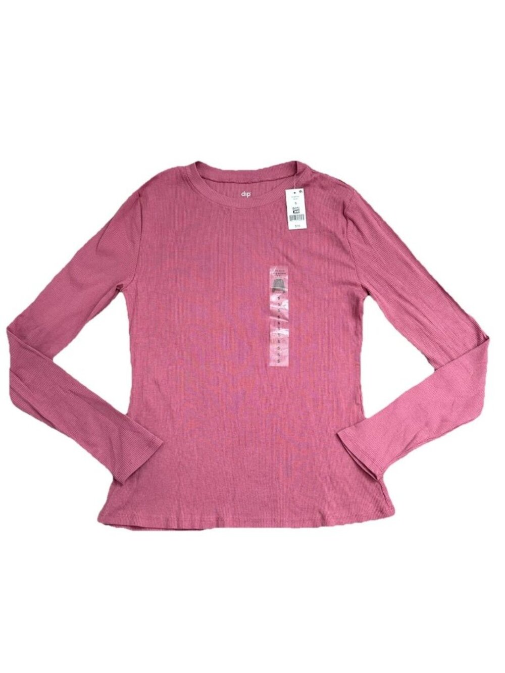 NWT Woman's DIP Long Sleeve Pullover Pink Shirt Size S